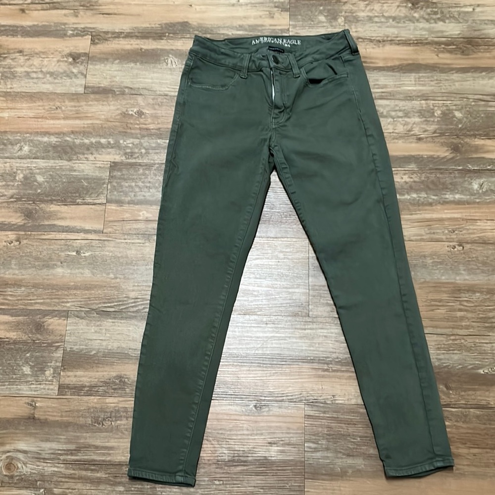AEO green jeggings